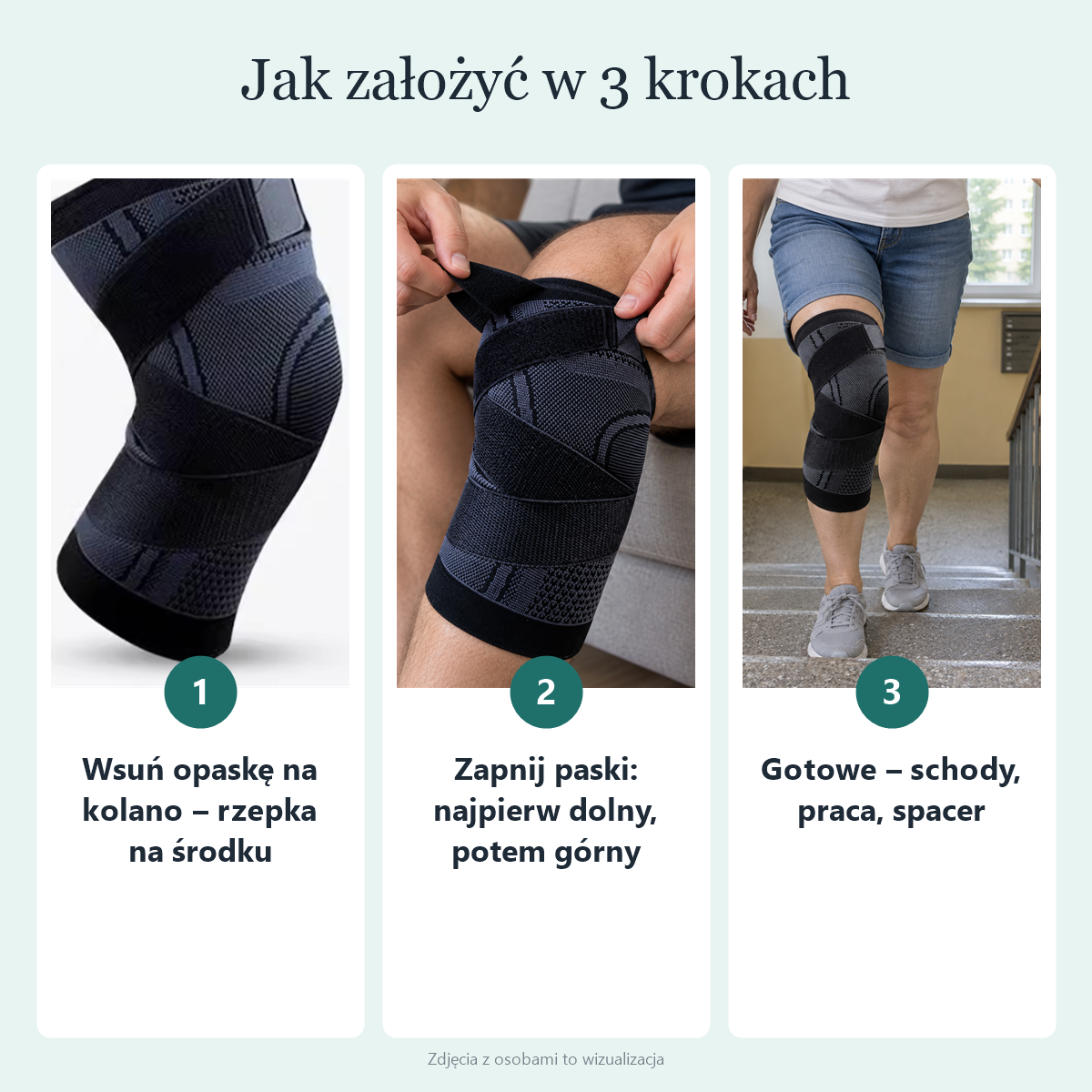 Jak założyć opaskę na kolano w 3 krokach